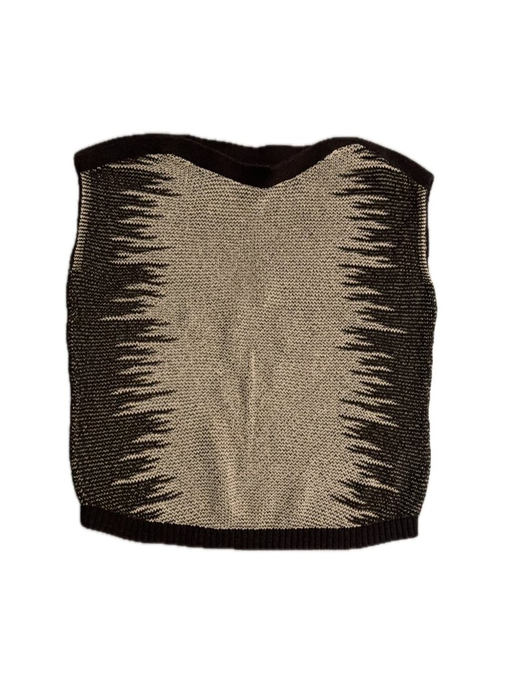 Medium Brown and Tan Knit Sweater Vest